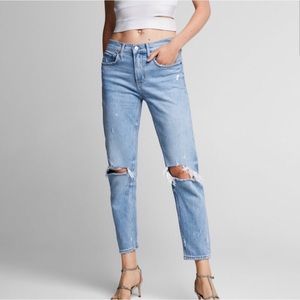 ZARA MID WAIST RIPPED JEANS PREMIUM SLIM BOYFRIEND